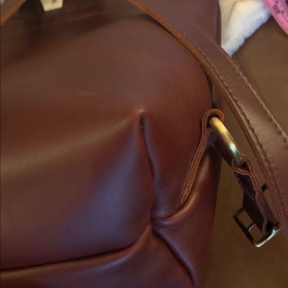 Portland Leather Cognac Brown Tan Leather Tote Backpack main image 8